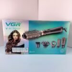 مصفف شعر VGR V-491 الاحترافي – جهاز تصفيف 6 في 1 بالهواء الساخن وتقنية الأيونات، مع 6 ملحقات لكل أنواع الشعر