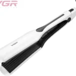 مكواة تمويج وتكثيف الشعر الاحترافية VGR V-557 – سيراميك، 7 أسنان، شاشة LED، أبيض