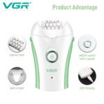 ماكينة إزالة الشعر VGR بروفيشنال – V-705 مكنه حريمي بلون أبيض وبينك