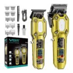 مجموعة حلاقة VGR الاحترافية – V-900+600 مكنه بشفرات سيراميك وشاشة LED