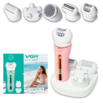 مجموعة أدوات الحلاقة VGR V-751 – 5 ملحقات بلون بينك وأبيض