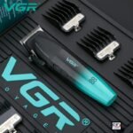 VGR-003 – ماكينة حلاقة كهربائية احترافية للرجال قابلة للشحن – 9000 دورة في الدقيقة، شفرات سيراميك، شاشة LED