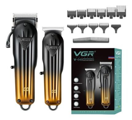 VGR-646 – ماكينة حلاقة كهربائية احترافية للرجال من VGR – قابلة للشحن، مقاومة للماء، شاشة LED