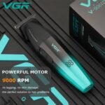 VGR-906 ماكينة حلاقة كهربائية احترافية للرجال من VGR – شفرات DLC، شحن سريع USB-C، بطارية ليثيوم أيون 2000 مللي أمبير