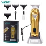 VGR-908 – ماكينة حلاقة كهربائية احترافية للرجال قابلة للشحن من جي آر – شاشة LED – حلاقة رطبة وجافة