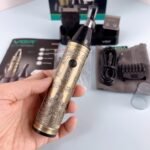 مجموعة حلاقة VGR-621 الذهبية المتكاملة – 4 في 1 للوجه والشعر والأنف والجسم، شحن سريع، 90 دقيقة تشغيل، تصميم معدني خفيف