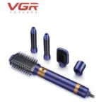 جهاز تصفيف شعر VGR-487 المتكامل – 5 في 1 لتجفيف، فرد، تجعيد، وتمويج الشعر بتقنية الأيونات السالبة، تسخين سريع، تحكم في الحرارة