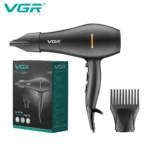 استيشوار VGR V-433 أيوني احترافي – 2200 واط، تقنية الأيونات السالبة، 2 ملحق (مكثف وموزع)، خفيف الوزن ومضاد للتجعد